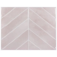 WoStick 10 Pack 3D Self Adhesive Peel and Stick Herringbone Wall Tiles Pink