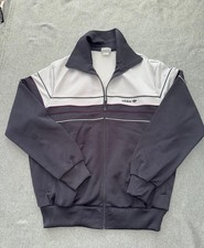 Vintage 80s Adidas Track Jacket Color Block Piped Gray Purple Green Full Zip L