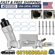Aluminum Engine Oil Cooler Filter Housing For Chrysler Ram Dodge Jeep 2011-2022