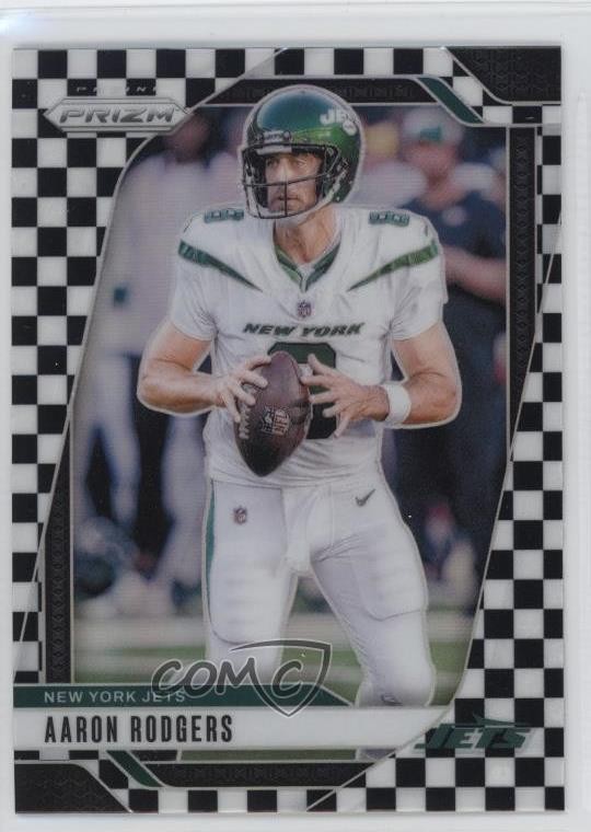 2024 Panini Prizm Black & White Checker Prizm Aaron Rodgers #222 0jl1