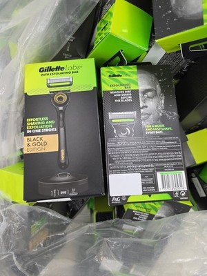 1 x Gillette Labs mit Peelingstab Rasierer - Schwarz/Gold. (1)