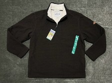 Orvis Men  s Brown Sherpa Lined Fleece 1/4 Zip Pullover Sweater XL NWT