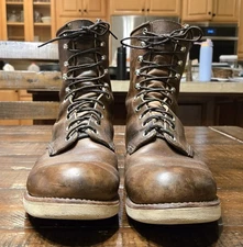 Red Wing Round Toe Boots 4563 - 12D - 8"- Distressed Brown - Traction Tred