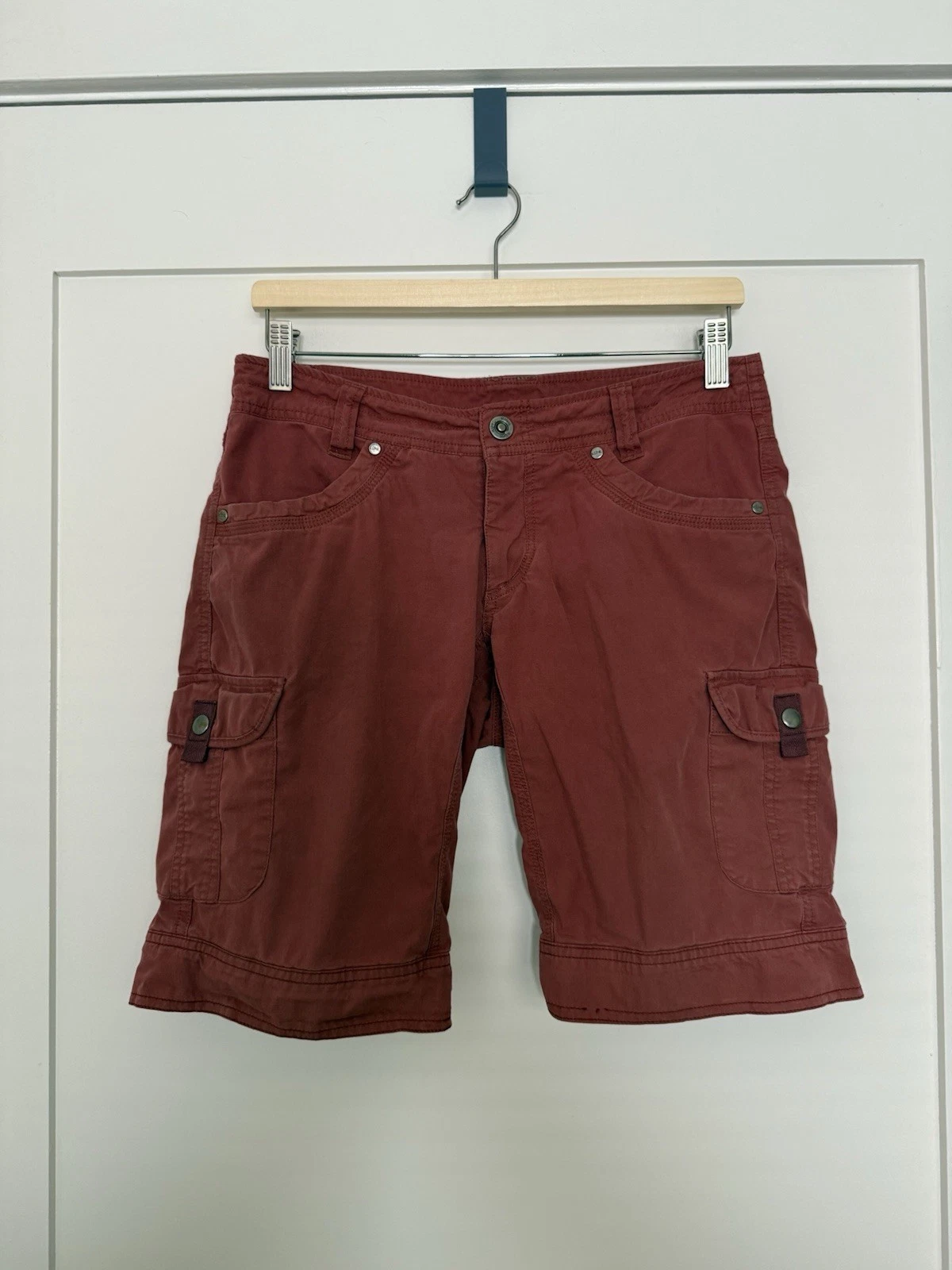 Kuhl Splash Cargo Shorts Womens Sz 4 Red Pockets Stretch Outdoor Hiking