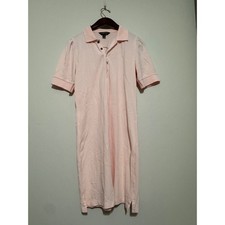 Lauren Ralph Lauren Womens Pink Pique Polo Dress Short Sleeve Puff Shoulder M