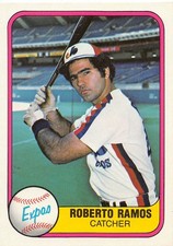 Roberto Ramos 1981 Fleer 162 Montreal Expos Rookie Baseball Card