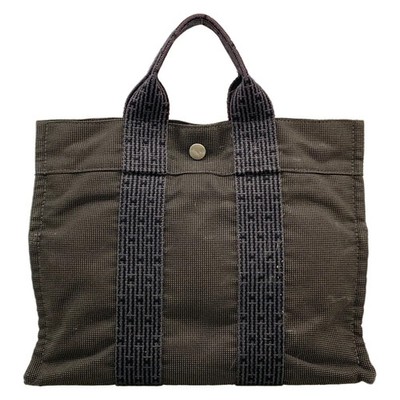 HERMES Her Line Tote PM - Dark Gray Black Polyamide Polyester None Tote Bag