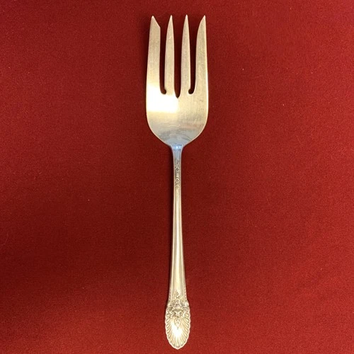 Sterling Silver Meat (serving) Fork In Pattern Riviera By International