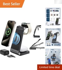 Space-Saving Magnetic 3-in-1 Wireless Charger for Phones, Watches Earbuds