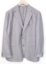 SUITSUPPLY Havana Men Blazer UK46S Purple Patterned Wool Silk Linen Slim Fit II