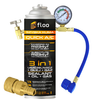 R1234yf Car Aircon Recharge Kit 3in1 Gas Oil Leak Stop + Hose AC Regas Refill
