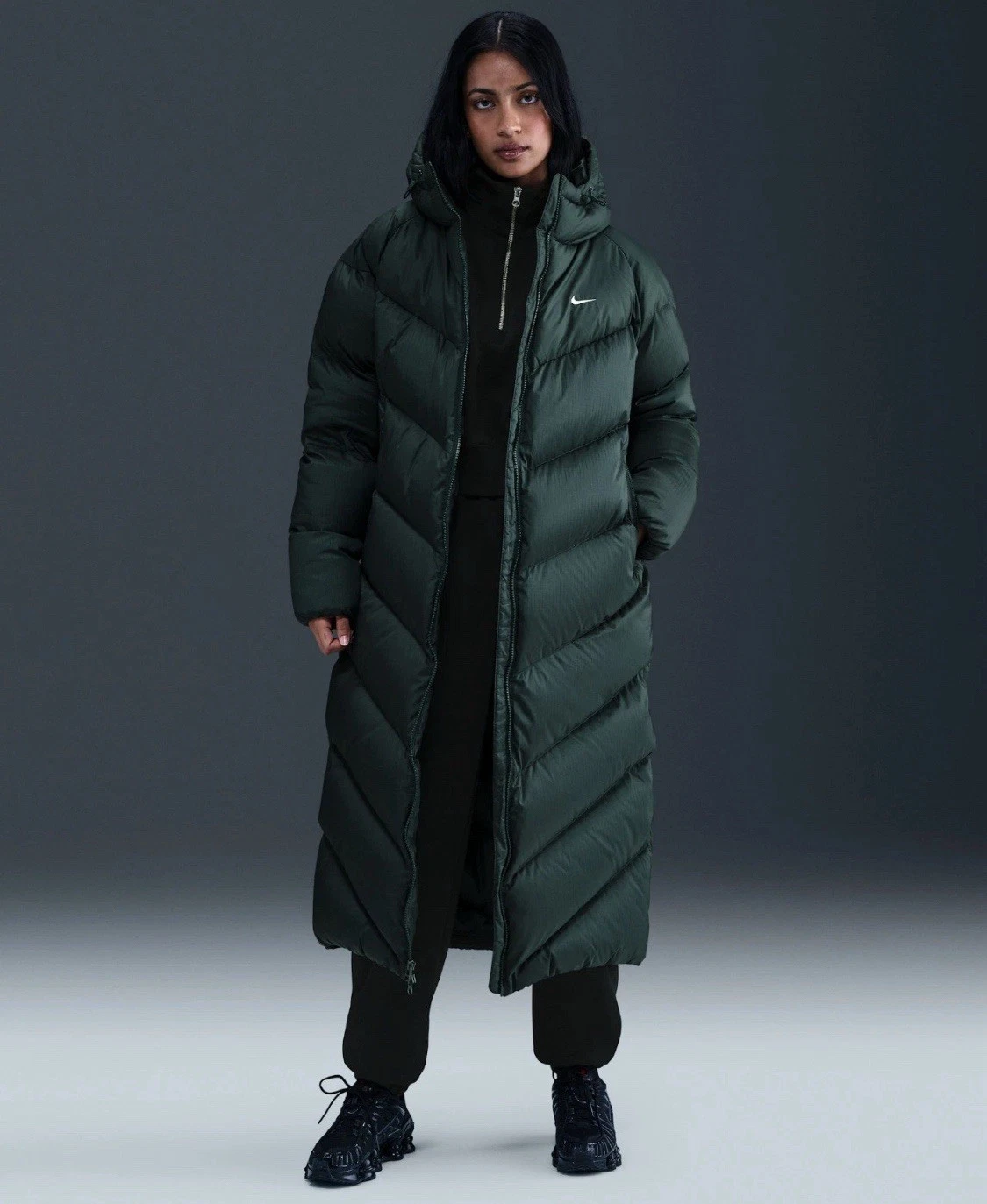$375 L Large - Nike Sportswear Windpuffer Storm-FIT Hooded Down Jacket Seaweed
