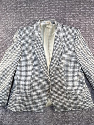Vintage Regent Wallachs Jacket Mens Small Houndstooth Wool Made USA 60s