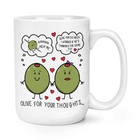 Olive FüR Ihre Thoughts 426Ml Groß Becher Tasse - I Love Valentinstag Big