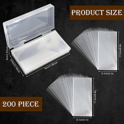 Pack 200 Hard Money Plastic Bill Holder Top-Loaded Currency Sleeves Display
