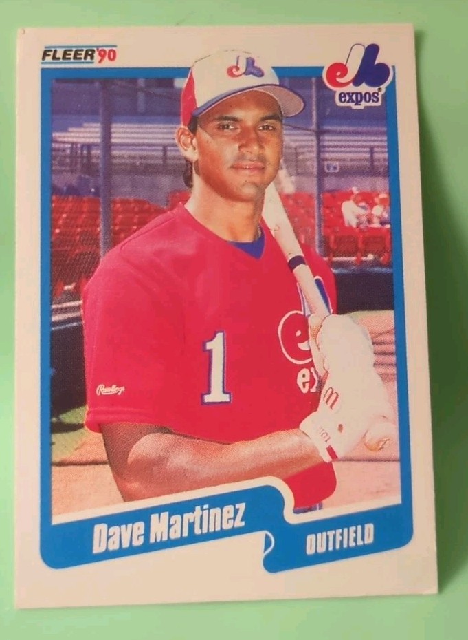 1990 Fleer - Dave Martinez #353 90 in Red on Front - Montreal Expos 