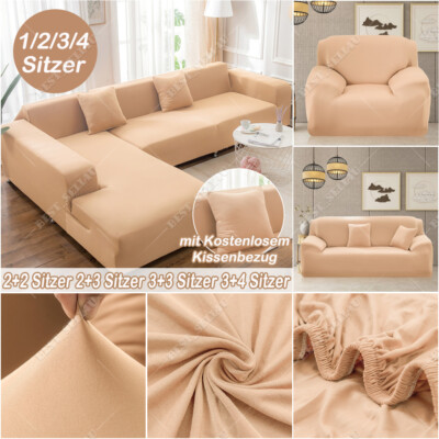 Sofabezug stretch elastische Sofahusse Abdeckung Für 1-4 Sitzer & L Form Ecksofa