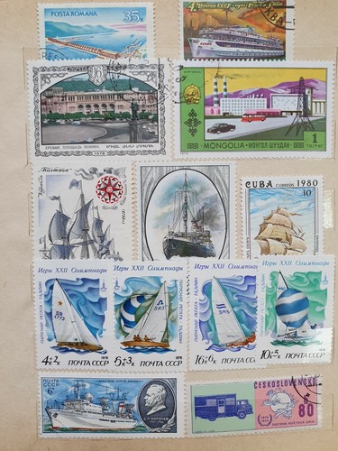Collection of Transportation Cars Airplanes Ships Postage Stamps in Book 190pcs - Picture 11 of 12