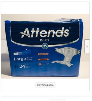 Attends DermaDry Advance Briefs Large 44'' - 58'' Bag of 24