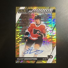 23-24 O-Pee-Chee Platinum Elliot Desnoyers Seismic Gold /25 Rookie Auto 