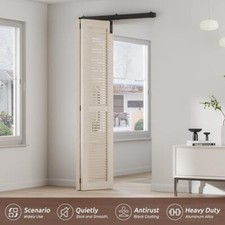 3/3.3/4FT Box Track Bifold Door Hardware Sliding Barn Door Track Wall Mount Kit