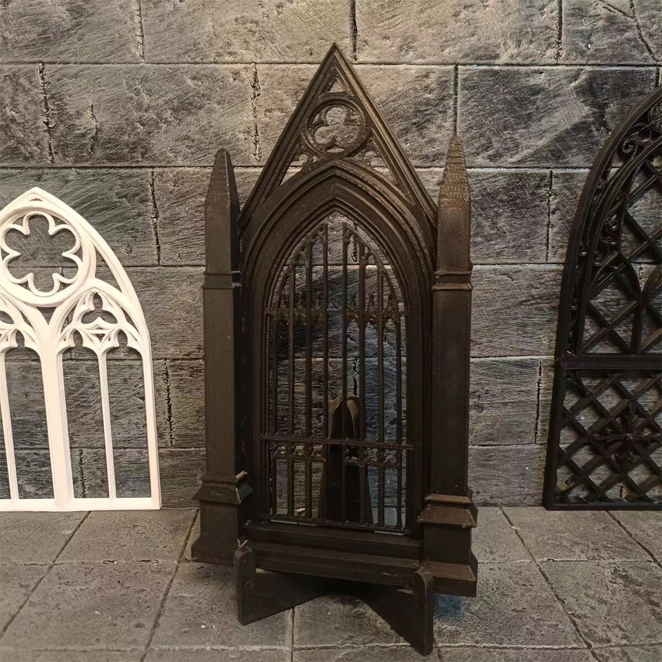 1:12 Scale Dolls House Miniatures Retro Gothic Door Windows Accessorie Unpainted - Image 3 of 4