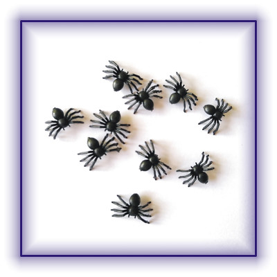 Mini-Spinnen Aus Schwarzem Kunststoff – 2,5 Cm, Für Halloween-Deko & Streiche