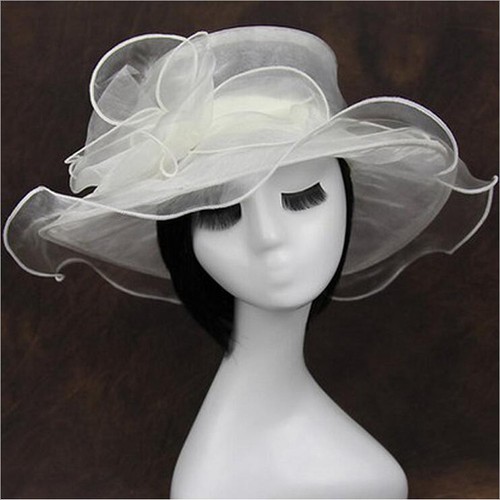 Church Bridal Wedding Organza Hat 