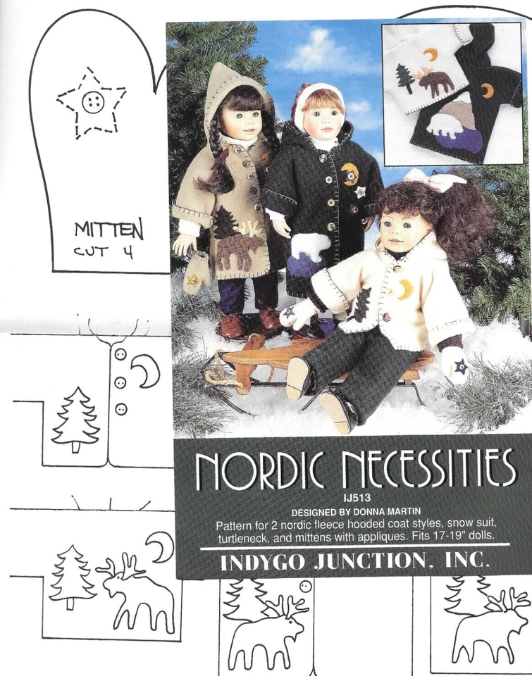 Nordic Necessities by Indygo Junction Coats for 17" - 19” Dolls Sewing Pattern - Image 3 of 4