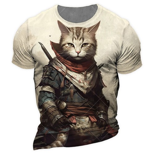 Japan Samurai Katze Grafik T-Shirts cool klassisch Kunst Stil Herren und Damen - Bild 38 von 44