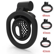 Sissy Cobra Negative Micro Chastity Cage Device with Plug 3 Rings & Keys Cage US