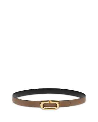 Reversible Salvatore Ferragamo Black/Beige Leather Belt with Gold Buckle Ferragamo | Gancini Reversable and Adjustable beige belt  main image 2