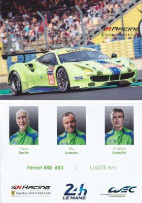 24h Le Mans 2017, WEC, DH Racing, Ferrari 488, Krohn Jonsson Bertolini, #83
