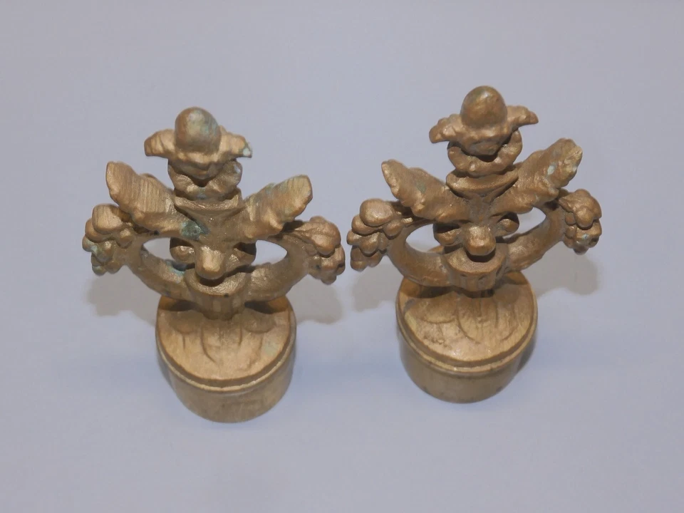 -ANCIENNE PAIRE D'ETOUFFOIRS pour BOUGEOIRS BOUGIE BONZE NAPOLEON III     D - Photo 2/4