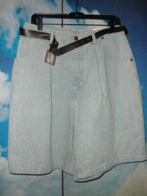 NEW VINTAGE CHIC BY HIS, DENIM LONG BERMUDA SHORTS MISSES SIZE 16 AVERAGE