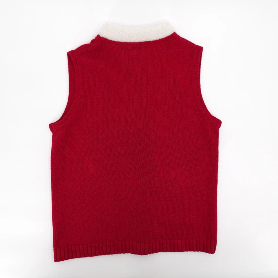 Chaleco Suéter Vintage Navidad Mujer Pequeño Rojo Muñeco de Nieve Cremallera Completa Sin Mangas Foto 2 de 4