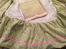 Jill Mcdonald Green And Pink Crib Skirt And Window Valance