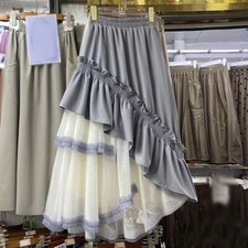 Sweet Girls Lady Ruffles A-Line Skirts Japanese Princess High Waist Long Skirts