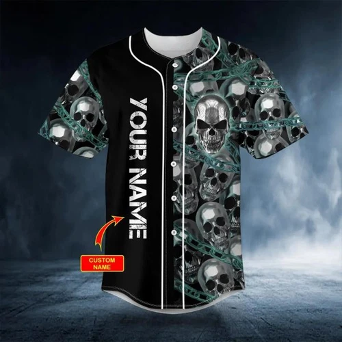 Punisher Metal Head Skull Personalized Baseball Jersey