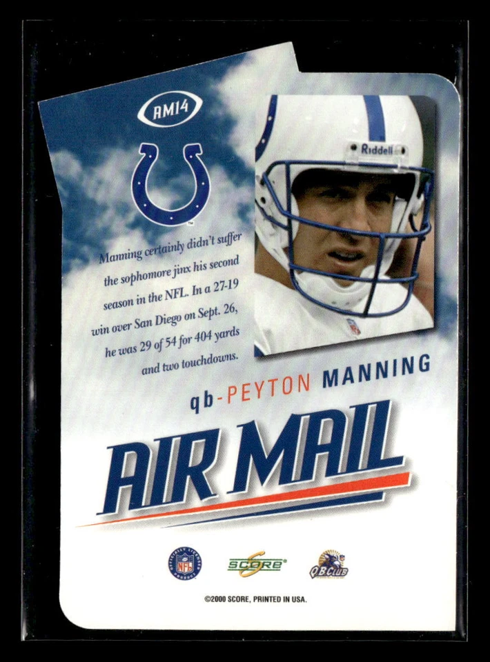 Peyton Manning 2000 Score Air Mail #AM14 Indianapolis Colts - Image 2 of 2
