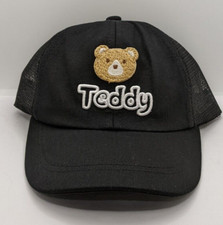 Little Kids Teddy Bear Embroidered Baseball Hat 2-6Y, Black, 100 Polyester