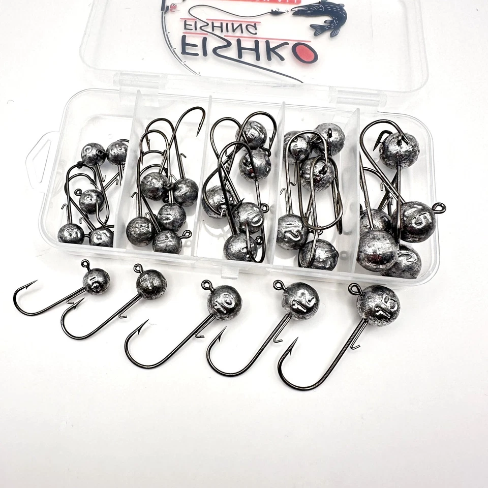 Jig Haken Box 25x Jigköpfe Jigkopf Bleikopf Jighead Set 5-15g Angeln Jig Haken - Bild 2 von 4