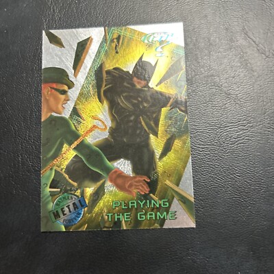 Jb11b Dc Comics 1995 Fleer Metal Batman Forever Silver Flasher #24 Riddler