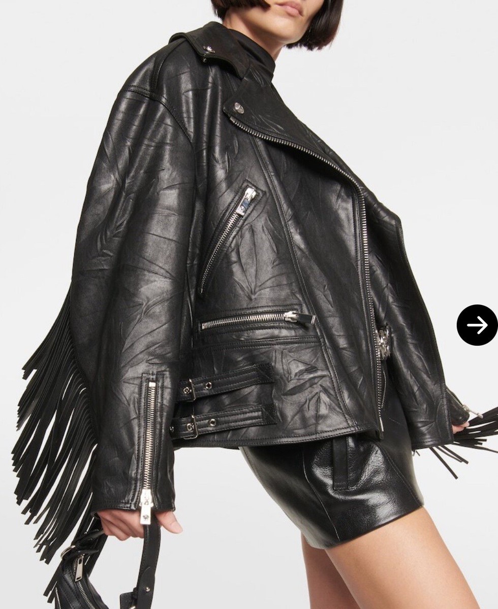 専用VERSACE Leather Raiders Jacket Full-Zip Las Vegas Raiders Varsity Leather Jacket