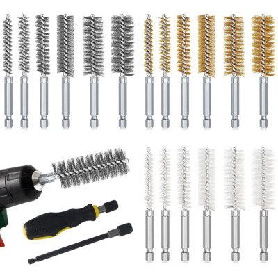20 tlg. Bürsten Set Reinigungsbürste Rundbürste Drahtbürste Messing Nylon Bürste