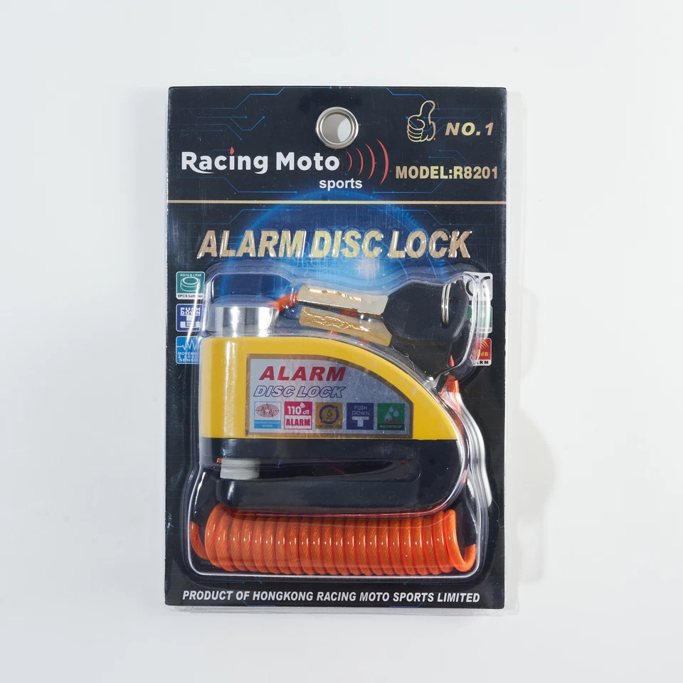 Motorrad Fahrrad Schloss Alarm Bremsscheibenschloss Bremshebelschloss+ Kabel - Bild 2 von 4