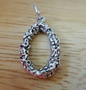 Hawaiian Flower Lei Hawaii 3D .925 Solid Sterling Silver Charm MADE IN USA