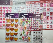 Love Themed Stickers - Sticko Scrapbook Stickers - Valentine's Day, Hearts,Peace