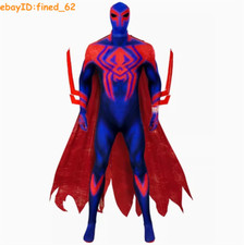Across the Spider-Verse Spider-Man 2099 Men Bodysuit Cloak Set Cosplay Costume