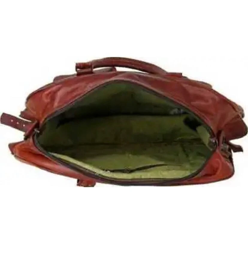 Leather vintage duffel travel gym weekend overnight bag Women's Large luggage - Image 3 of 4